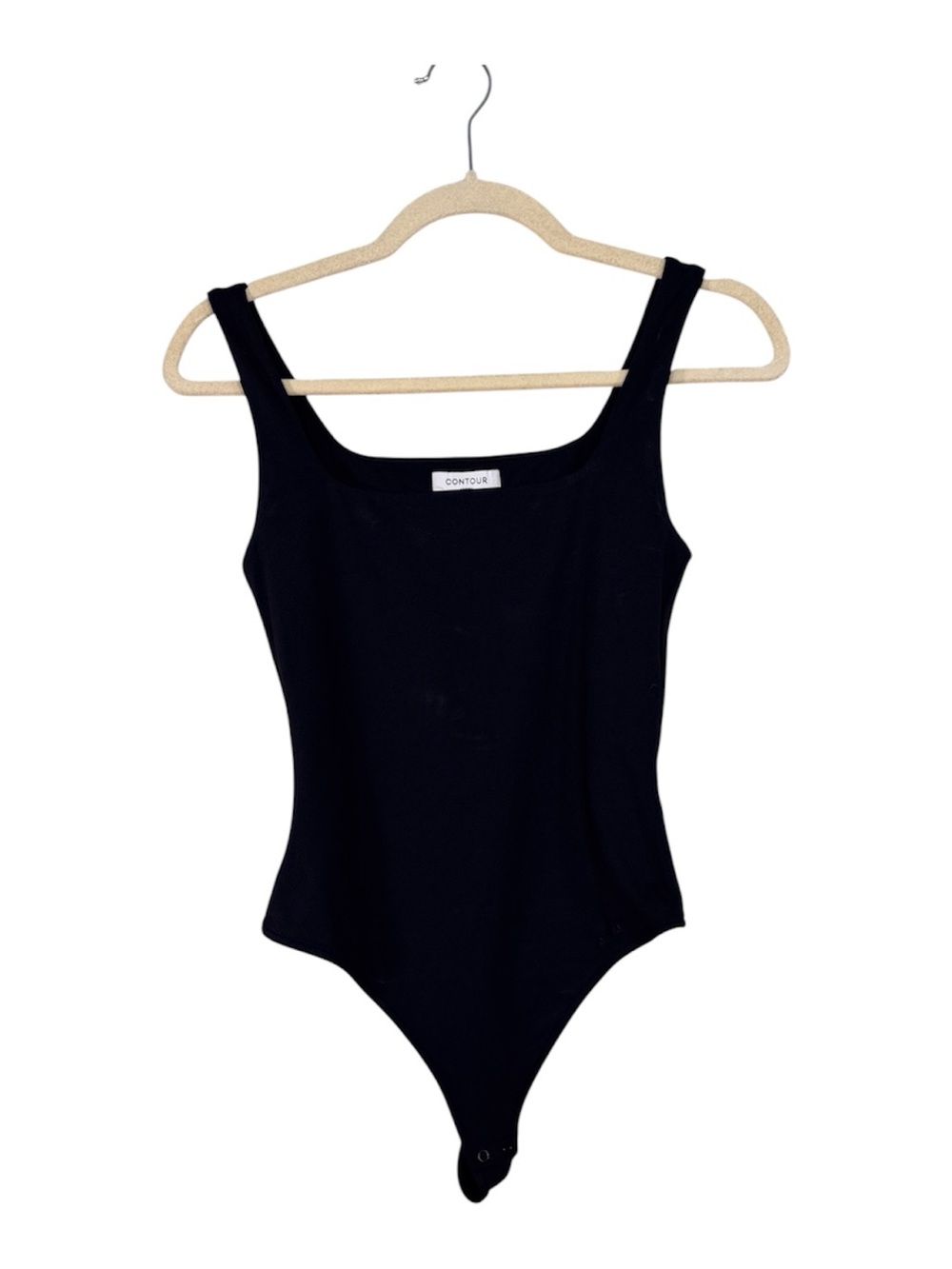 Aritzia Contour Black Square Neck Bodysuit Womens S Minimalist Classic Tank